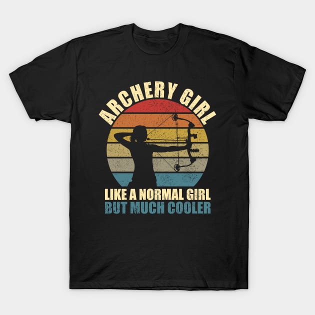 Archery Girl Retro Archer T-Shirt by AmazingDesigns